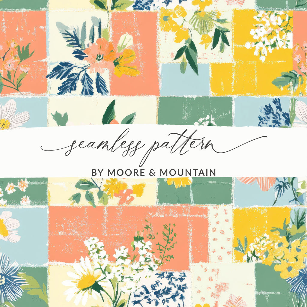 Vibrant Floral Patchwork Seamless Pattern for Designers