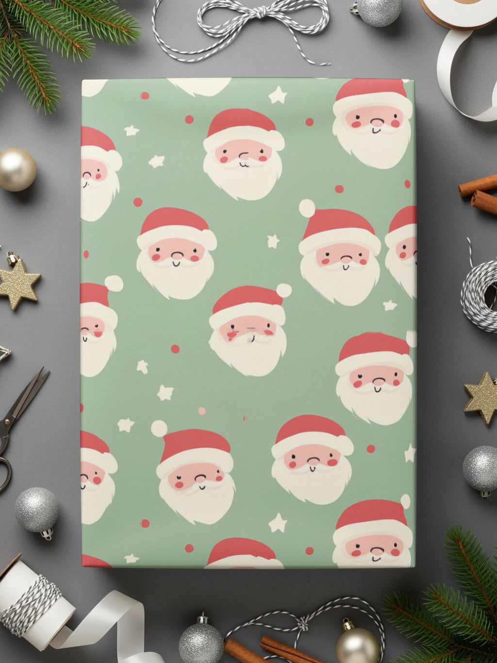 Santa Claus Design Festive Wrapping Paper Christmas Decor