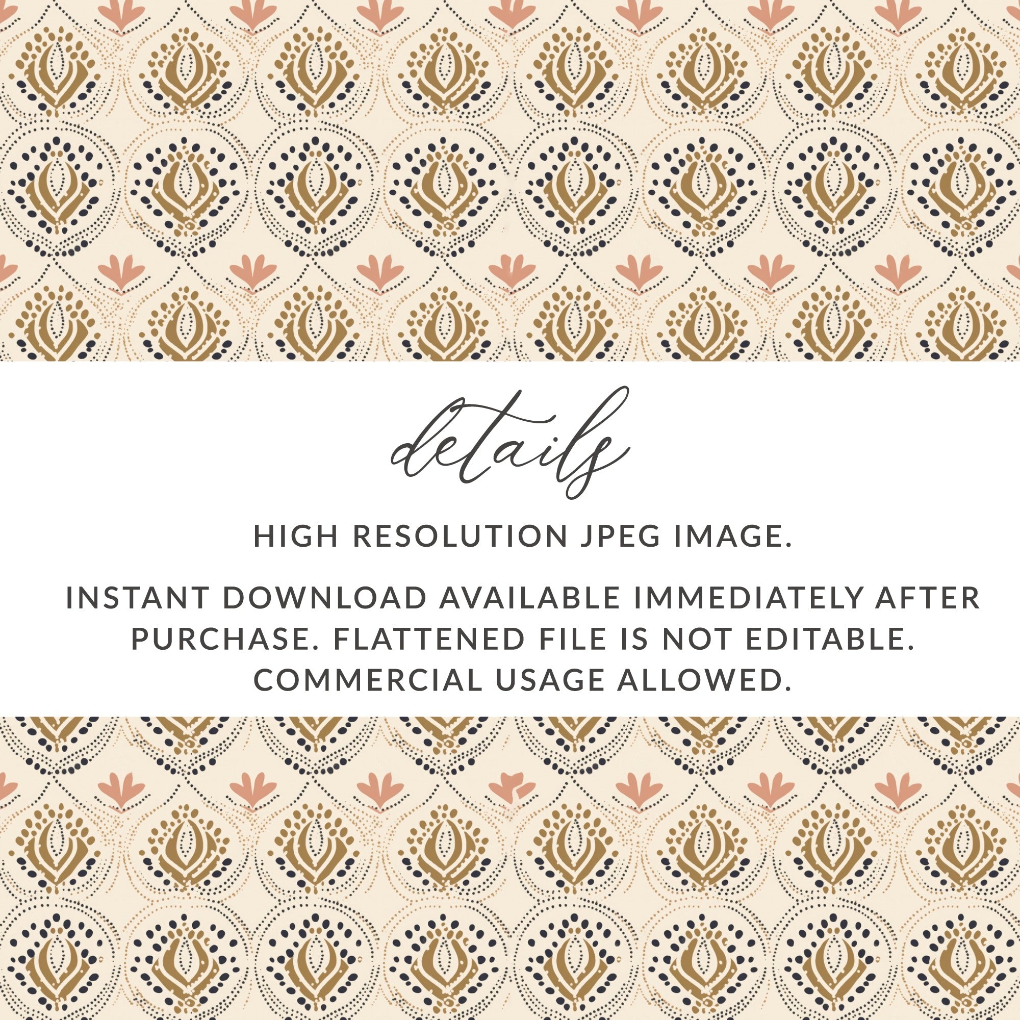 High Resolution JPEG Digital Download Pattern