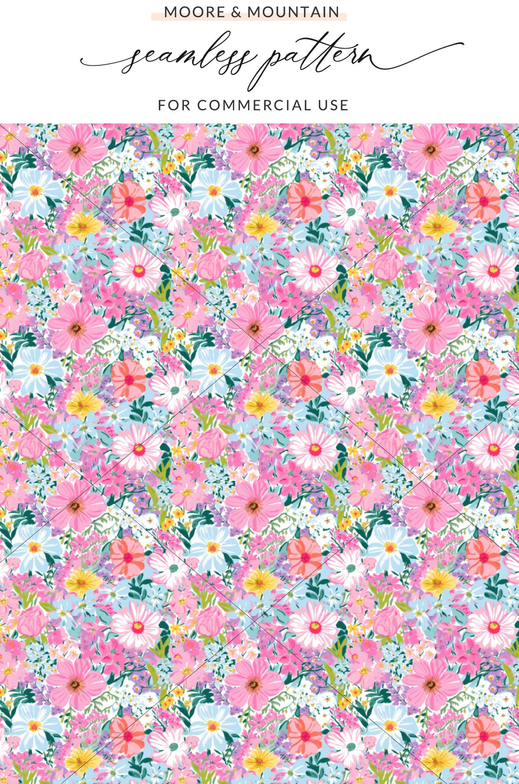 Vibrant Botanical Seamless Pattern for Commercial Use