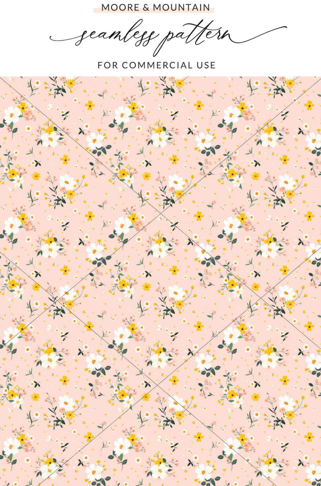 Pink Floral Seamless Pattern for Commercial Use