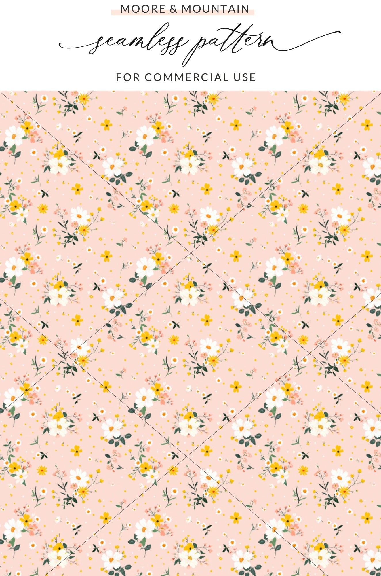 Pink Floral Seamless Pattern for Commercial Use