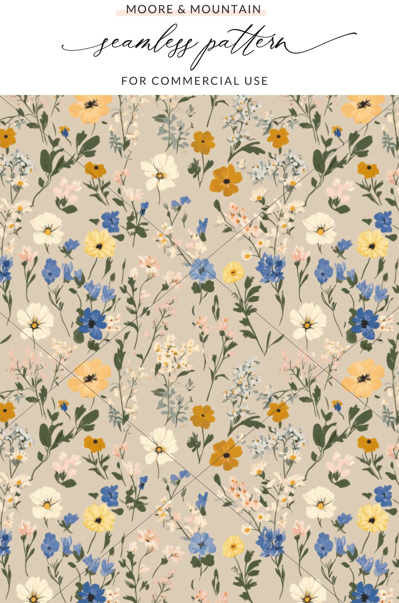 Colorful Floral Seamless Pattern for Commercial Use