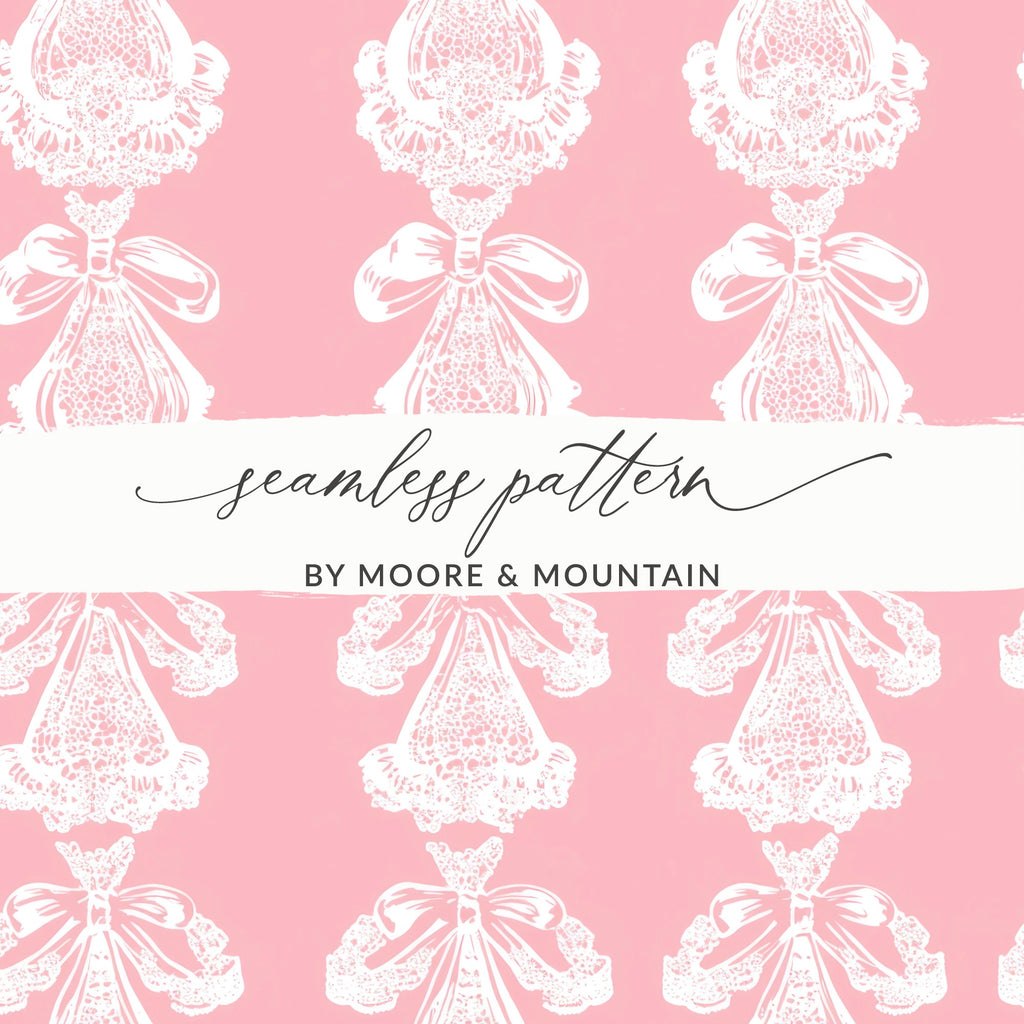 Pink And White Seamless Pattern By Moore & Mountain Print