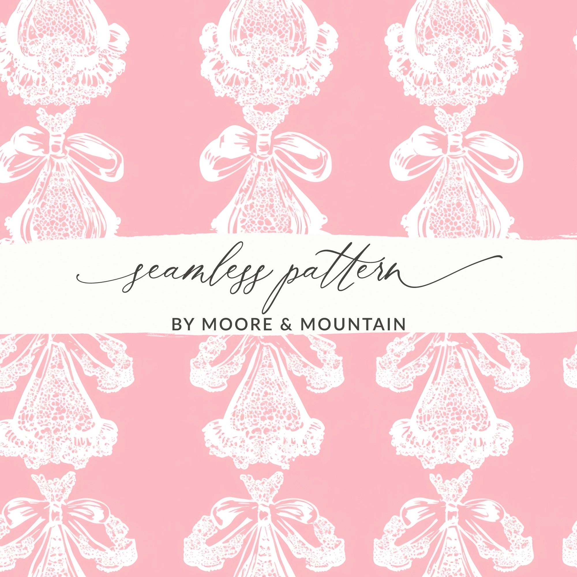 Pink And White Seamless Pattern By Moore & Mountain Print