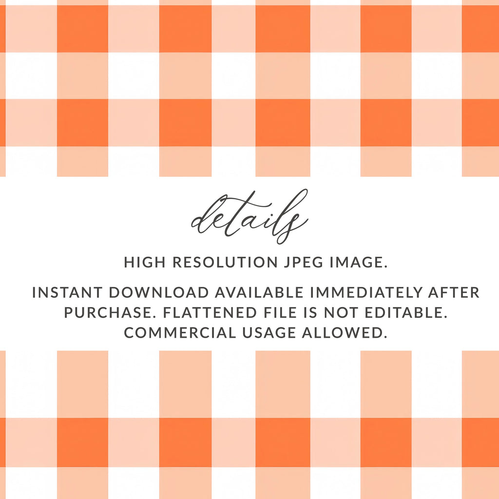 High Resolution Orange Gingham Check Digital Image File
