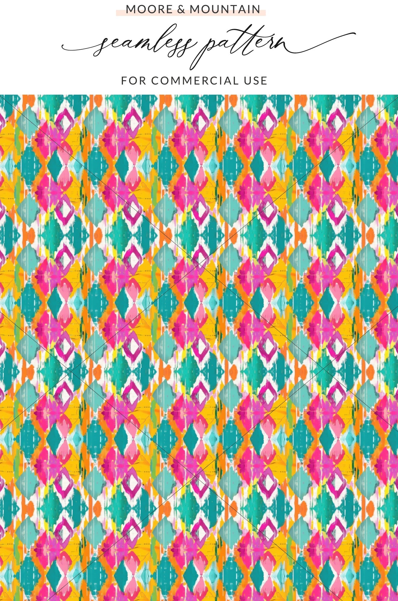 Vibrant Geometric Seamless Pattern for Commercial Use