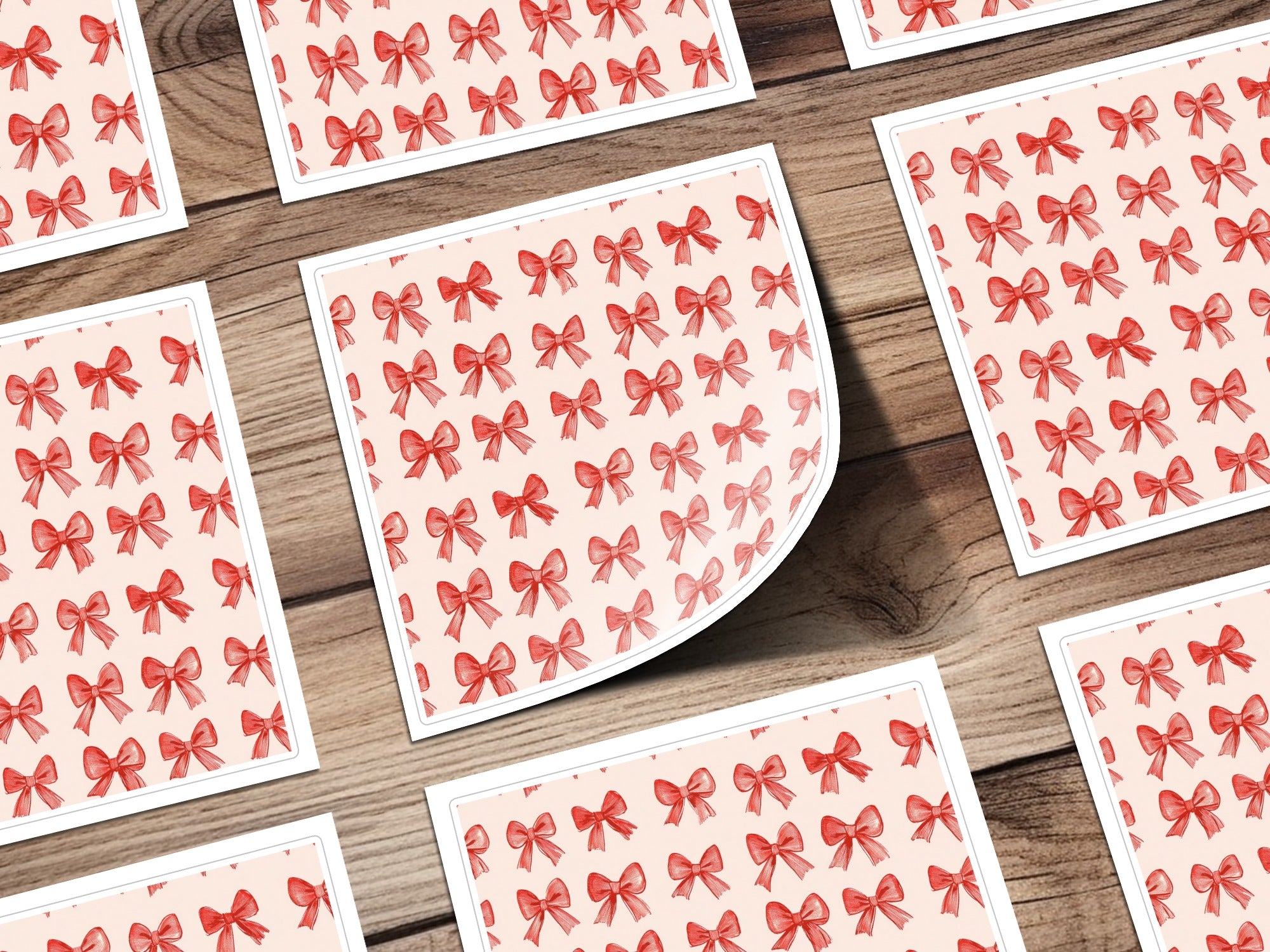 Red Bow Pattern Decorative Sticker Sheet Product
