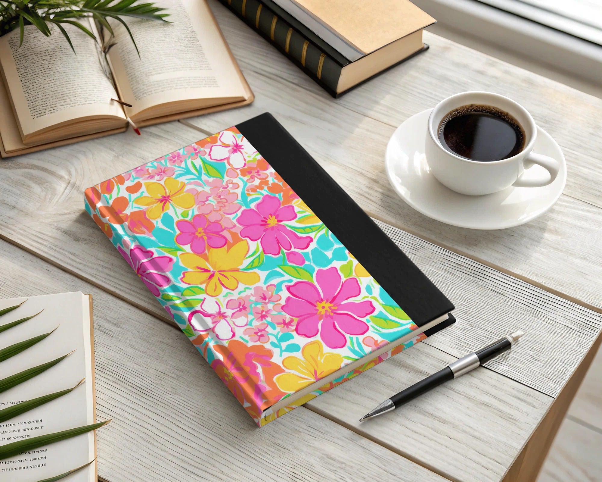 Colorful Floral Design Hardcover Journal Notebook