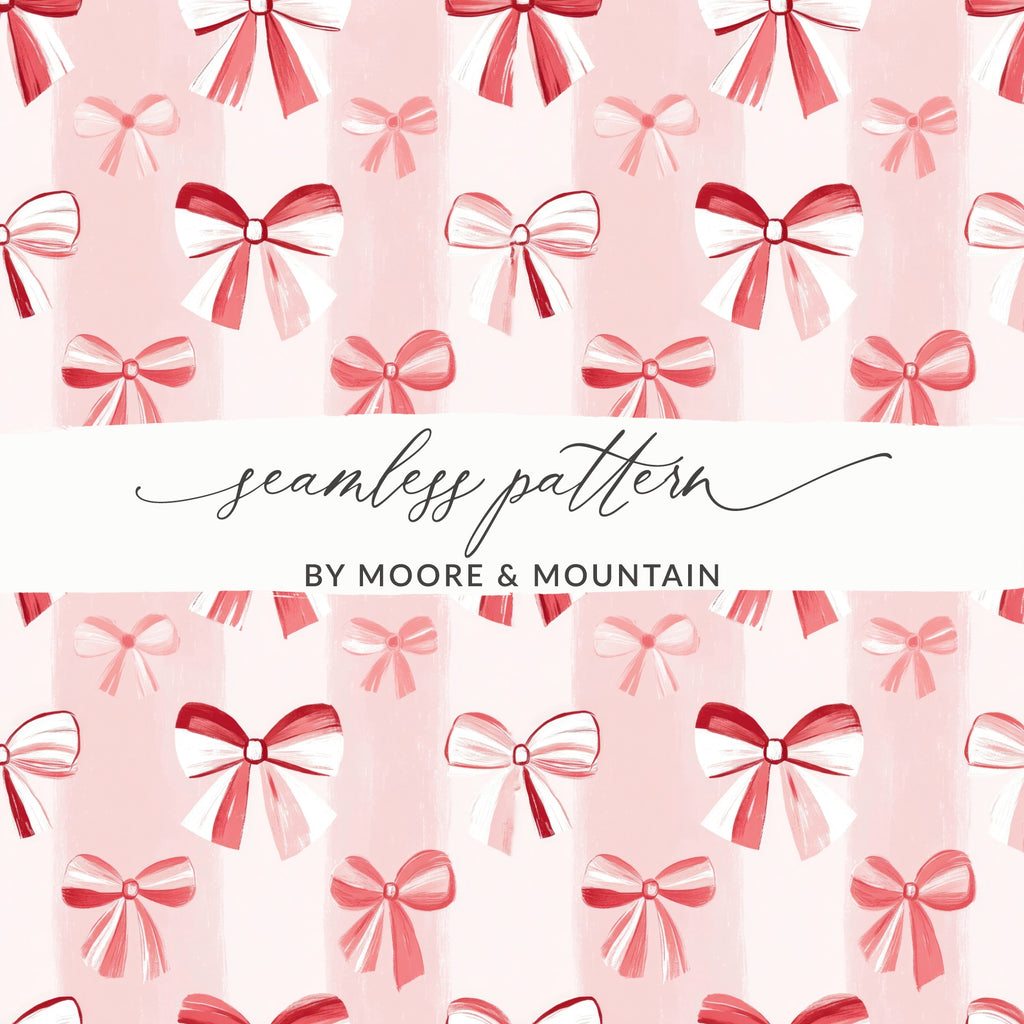 Pink and Red Bow Seamless Pattern Graphic Design