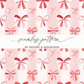 Pink and Red Bow Seamless Pattern Graphic Design