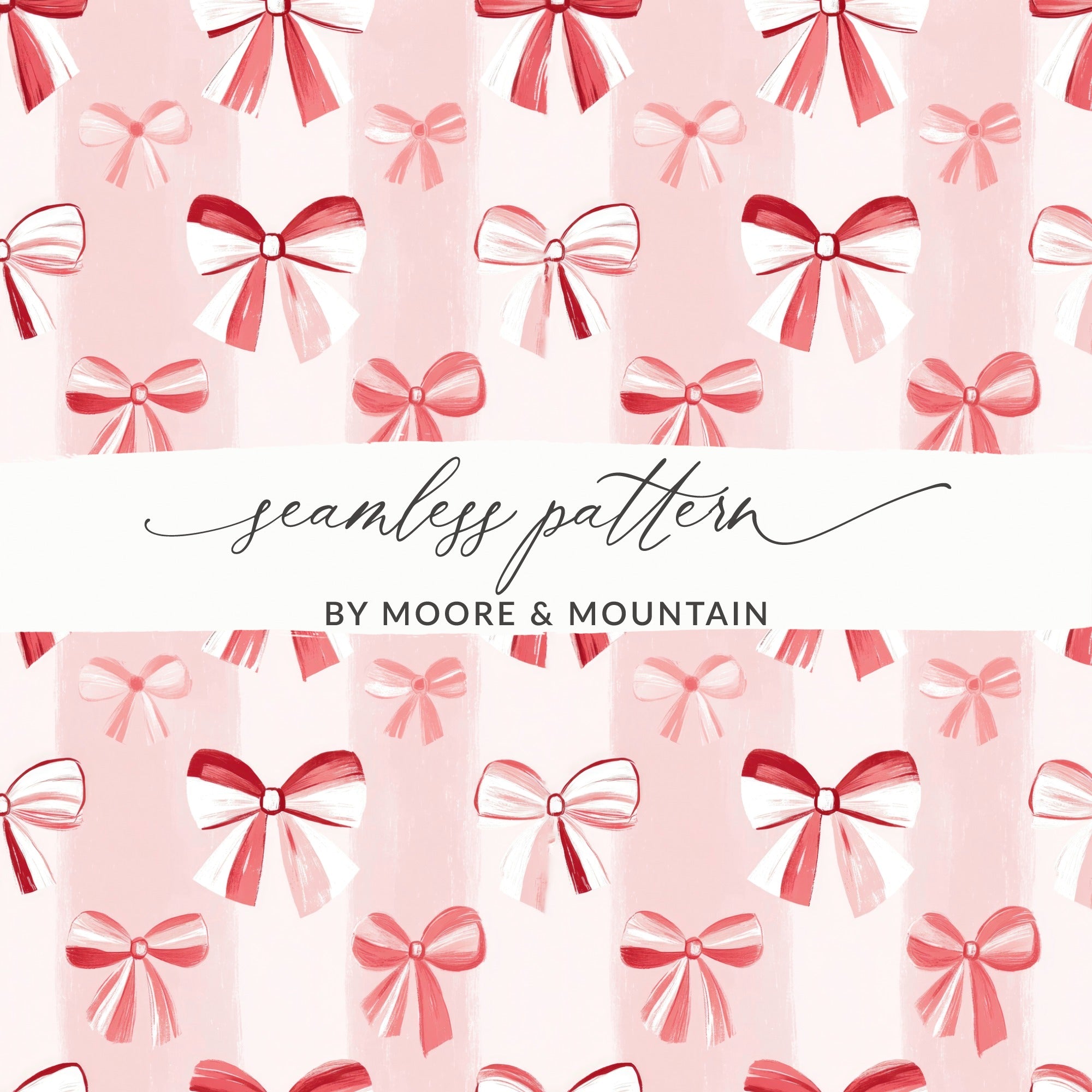 Pink and Red Bow Seamless Pattern Graphic Design