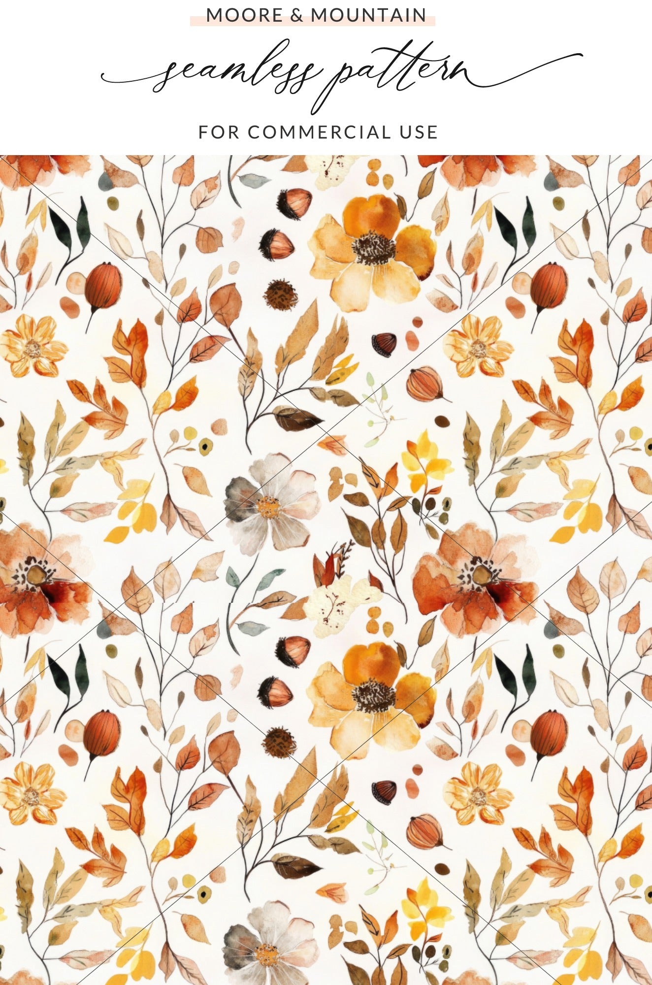 Autumn Floral Nature Inspired Seamless Pattern Design