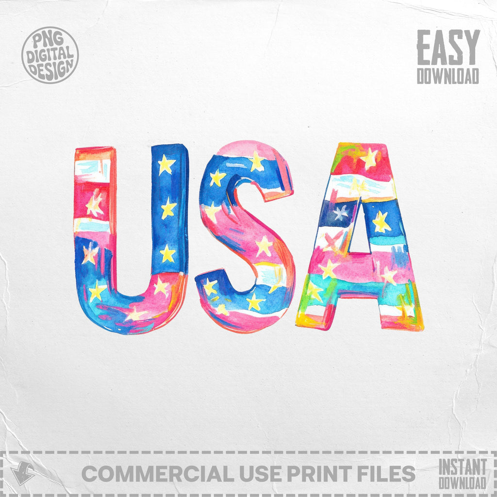 USA text art with stars and stripes pattern