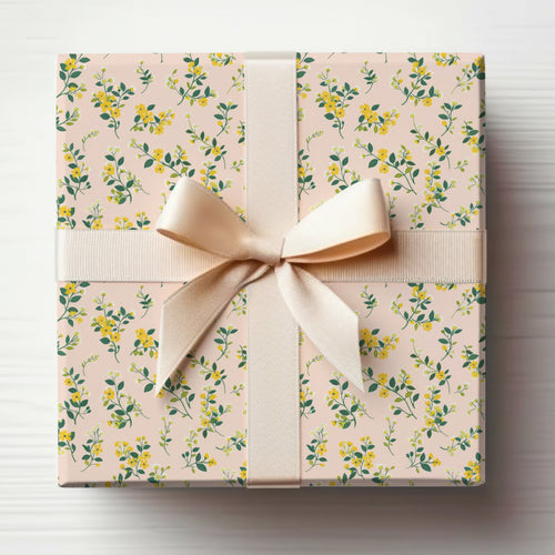 Beautiful Floral Pattern Gift Box with Ribbon packaging
