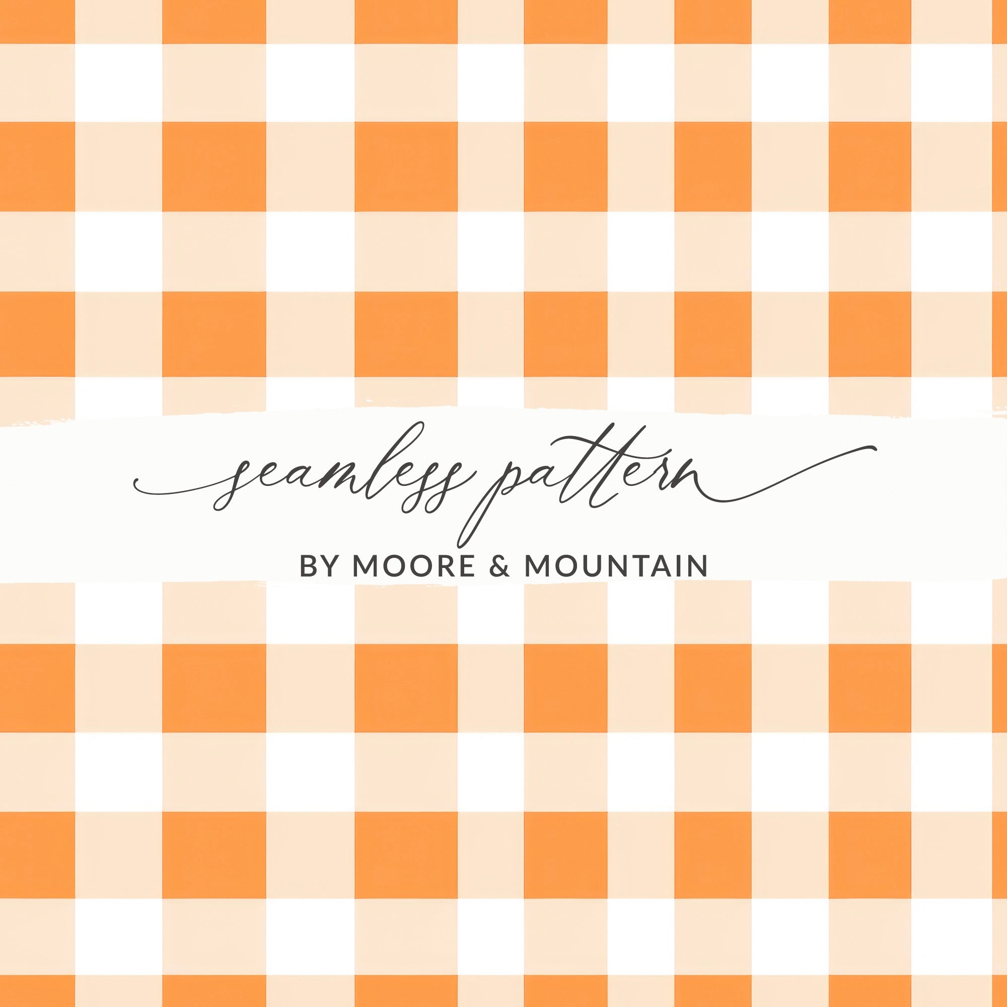 Orange and Cream Checkered Seamless Pattern Design