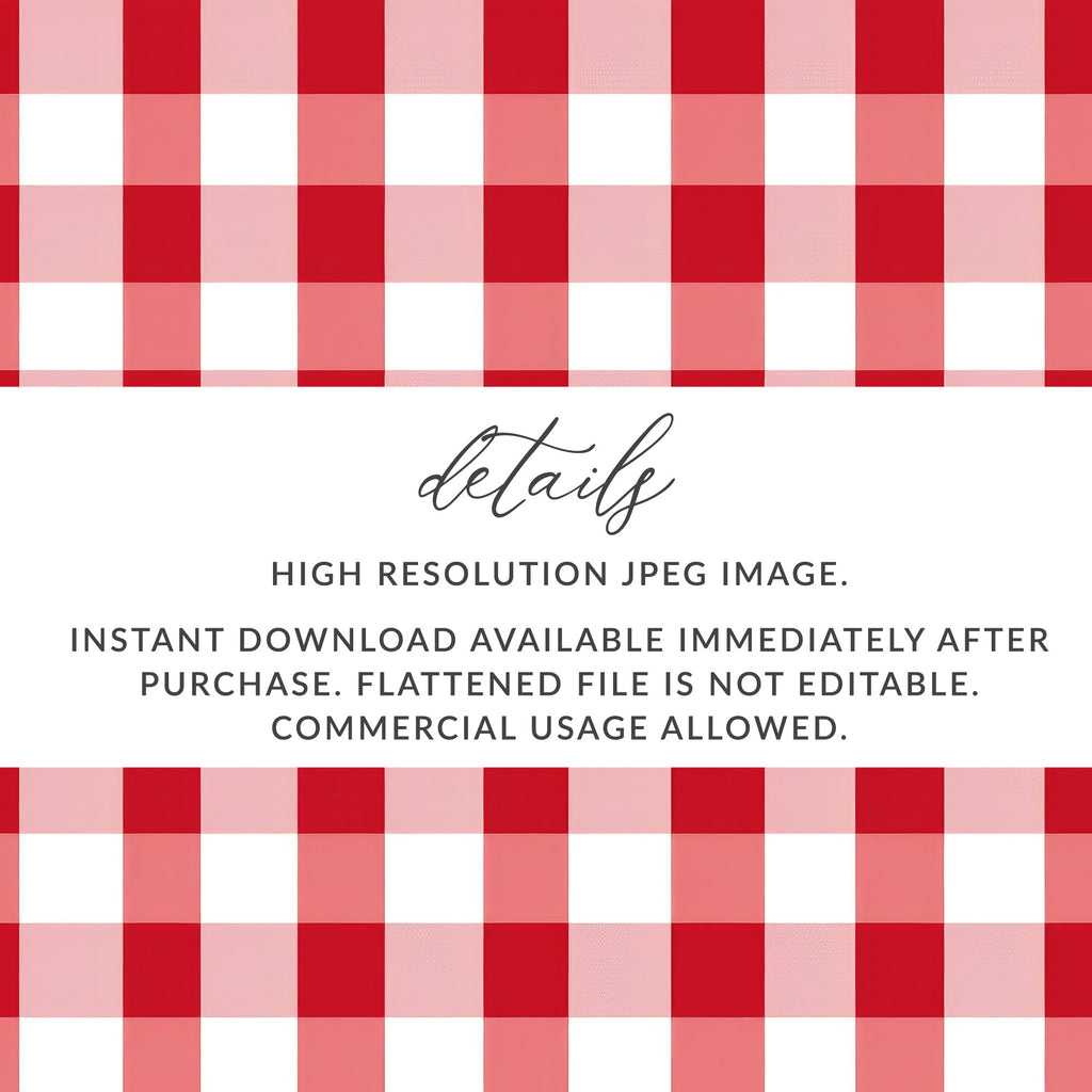 Red and White Gingham Checkered High Resolution JPEG File