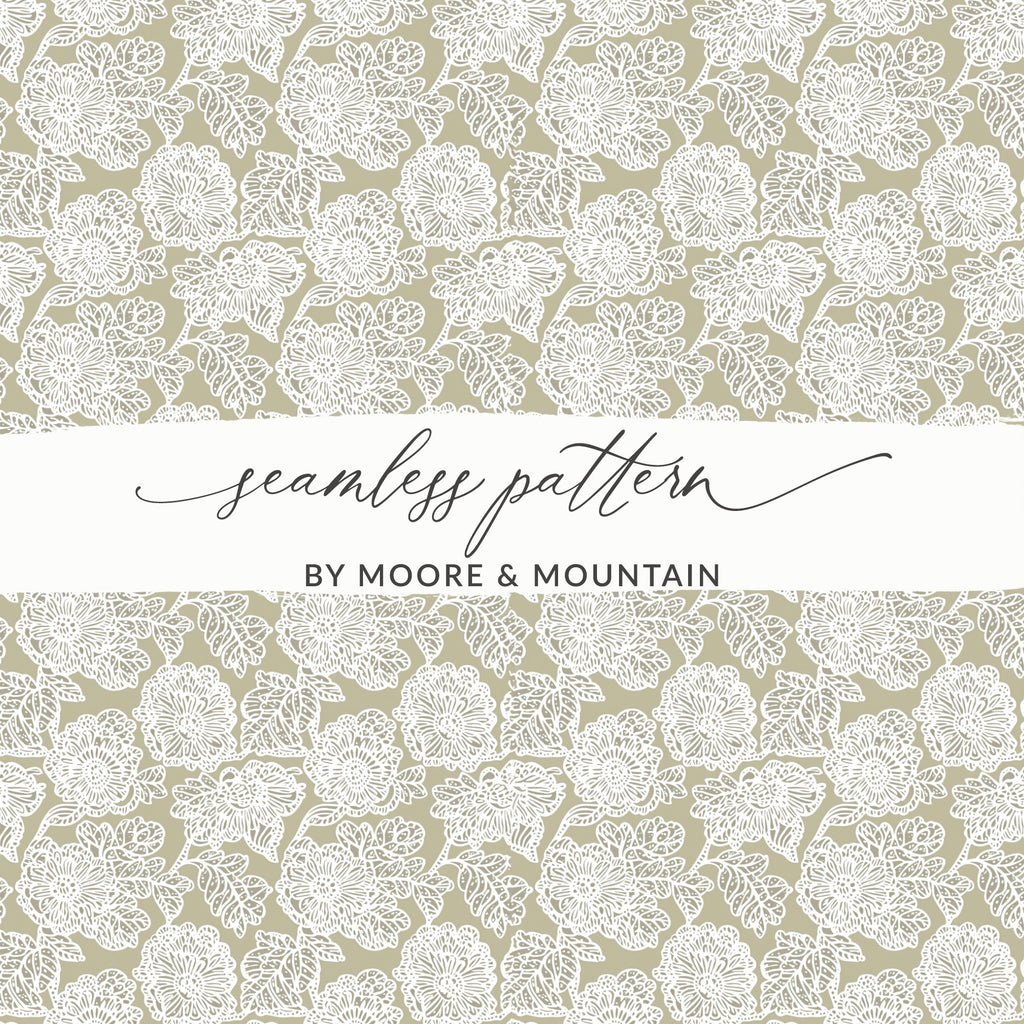 Moore & Mountain Seamless Pattern Floral Design