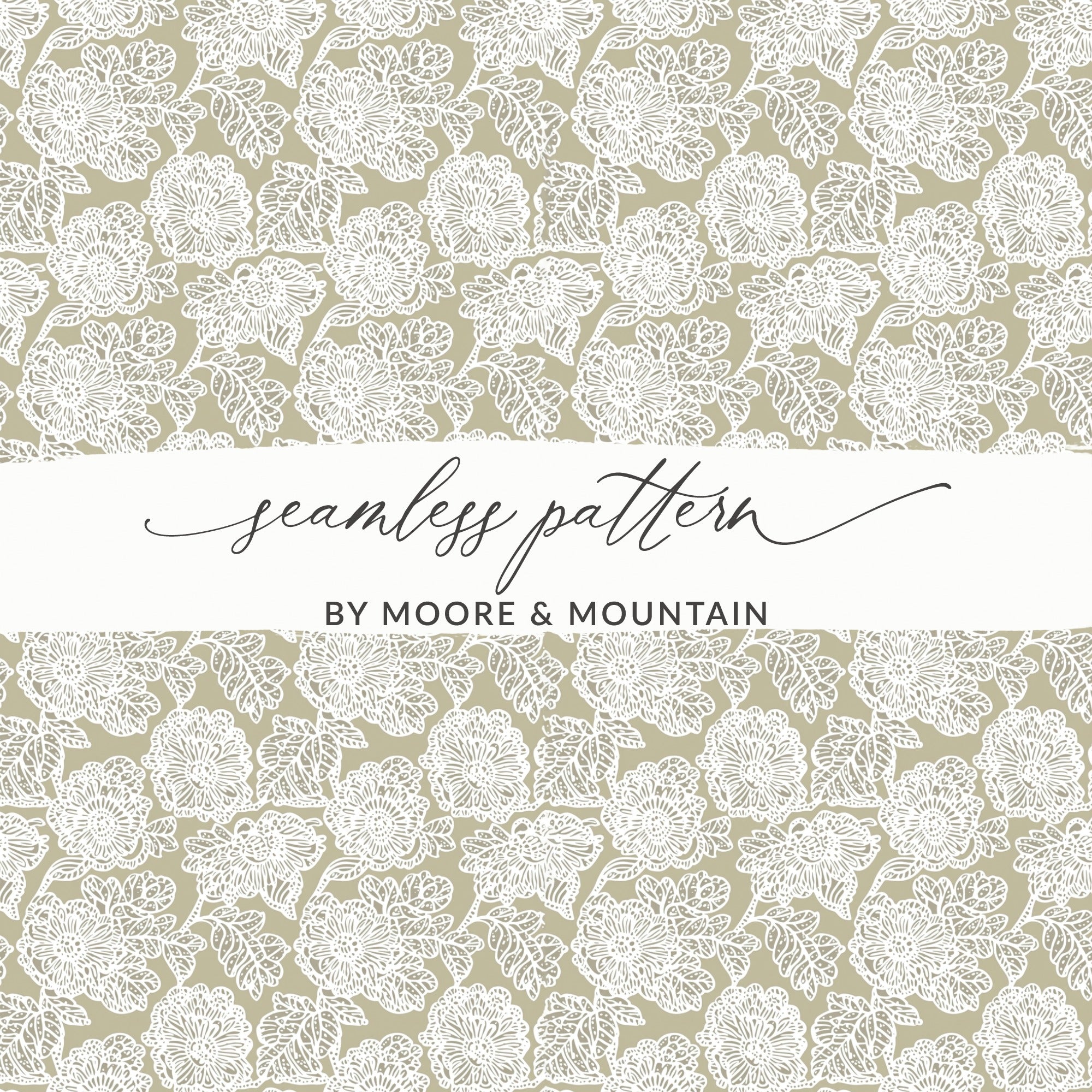 Moore & Mountain Seamless Pattern Floral Design