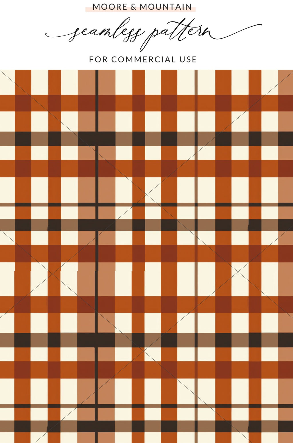Seamless Red and Beige Plaid Pattern for Commercial Use