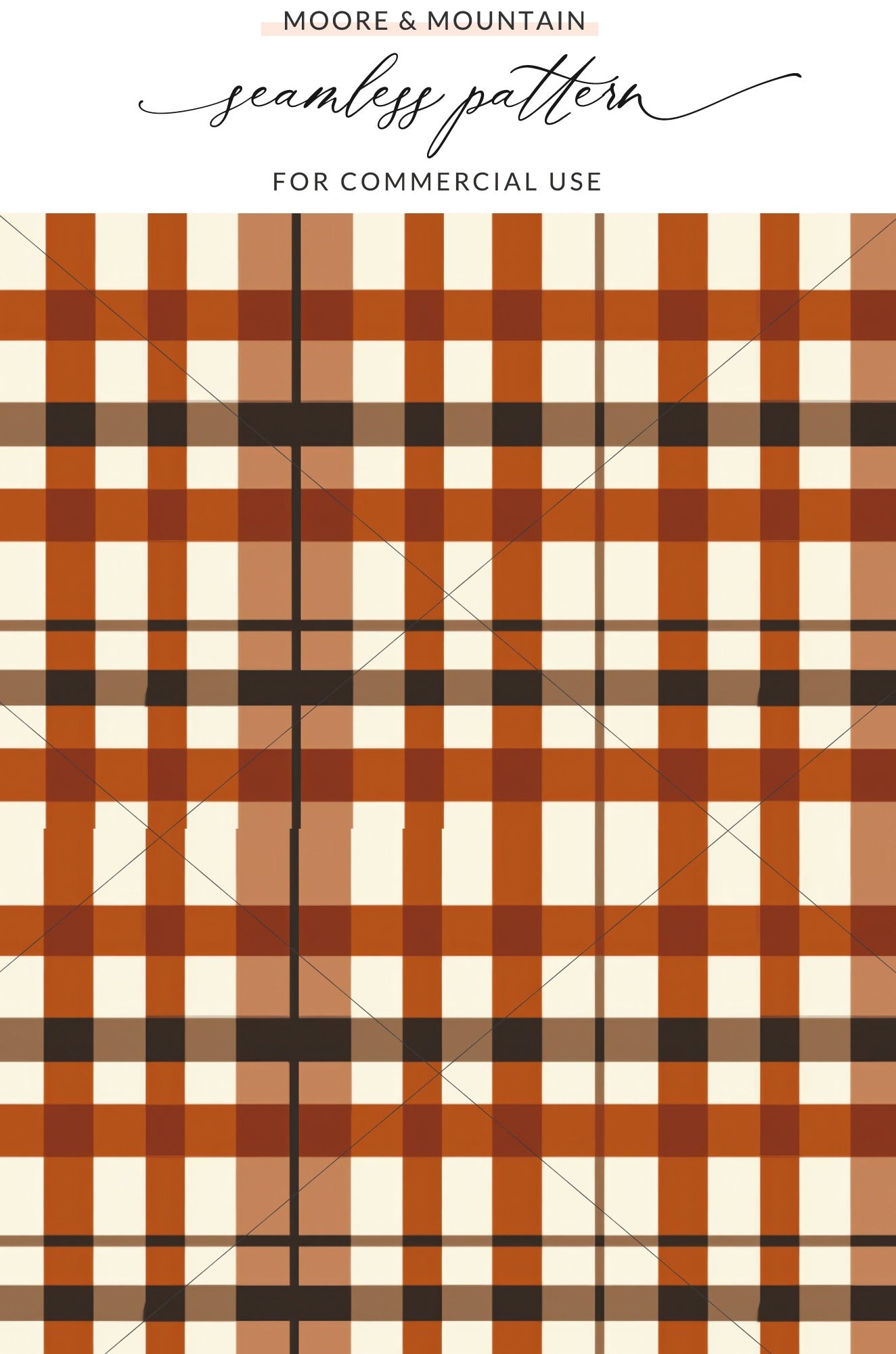 Seamless Red and Beige Plaid Pattern for Commercial Use