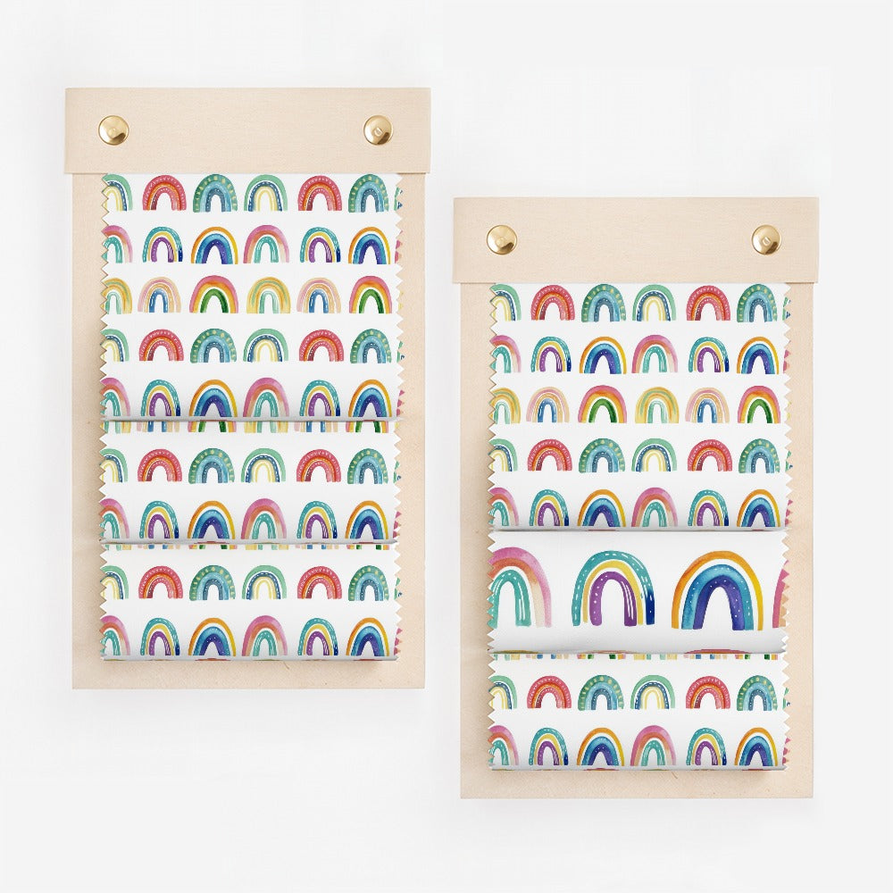 Colorful Rainbow Patterned Fabric Sample Display