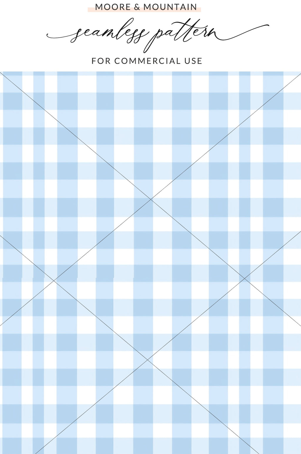 Blue Gingham Seamless Pattern for Commercial Use Product