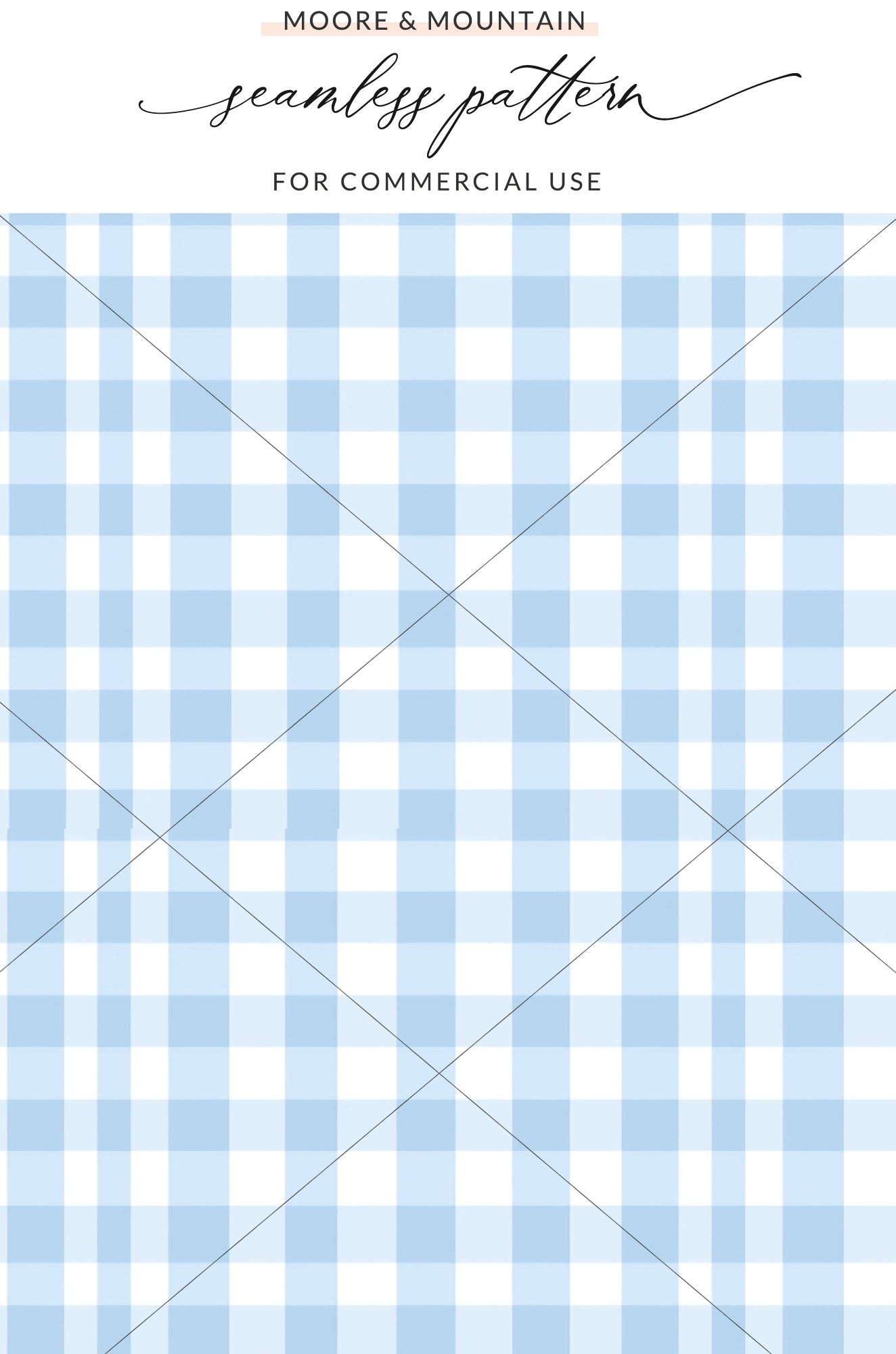 Blue Gingham Seamless Pattern for Commercial Use Product
