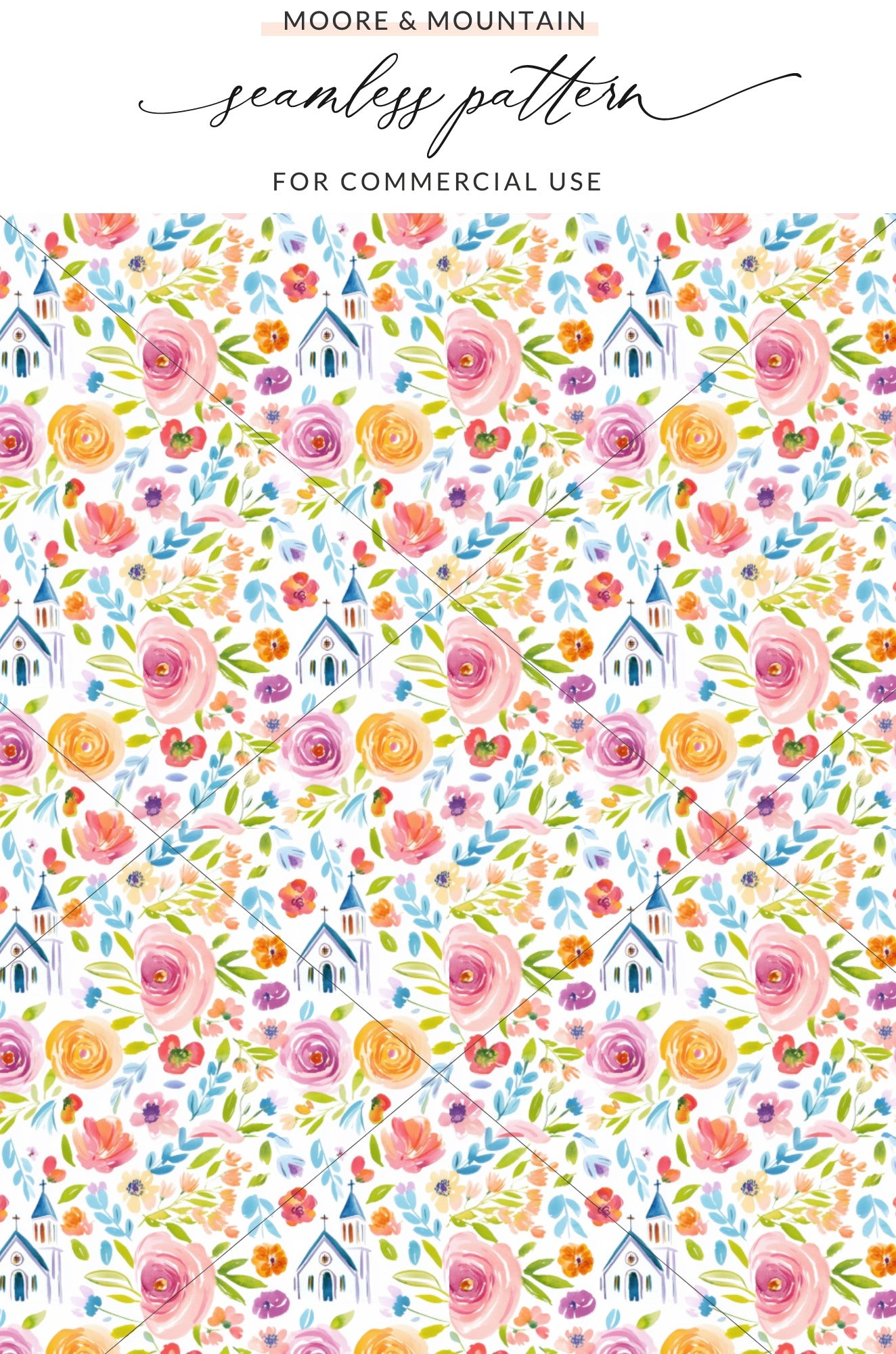 Moore Mountain Seamless Pattern for Commercial Use