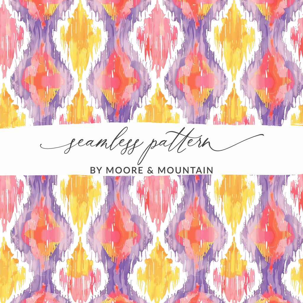 Colorful Abstract Ikat Seamless Pattern Design Template