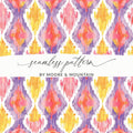 Colorful Abstract Ikat Seamless Pattern Design Template