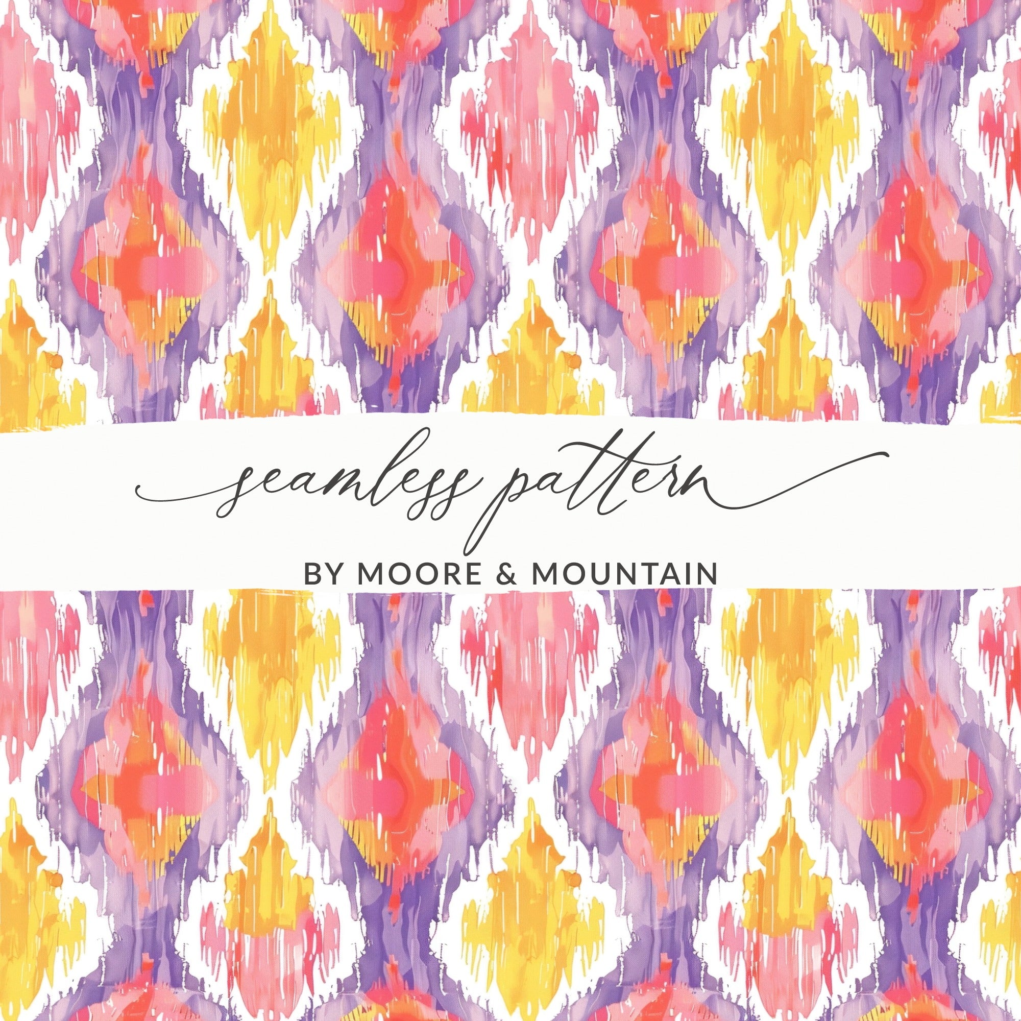 Colorful Abstract Ikat Seamless Pattern Design Template