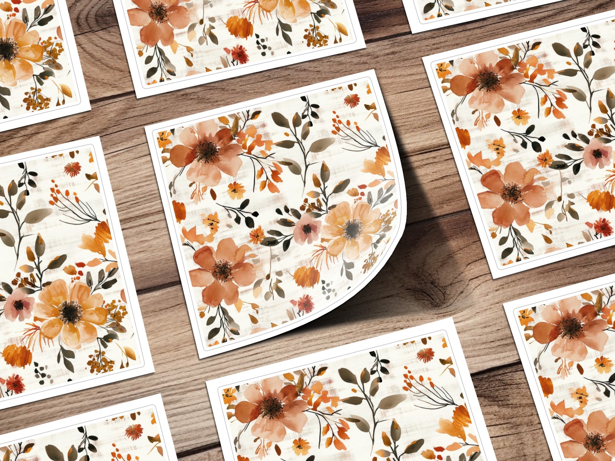 Vibrant Floral Pattern Square Sticker Sheet