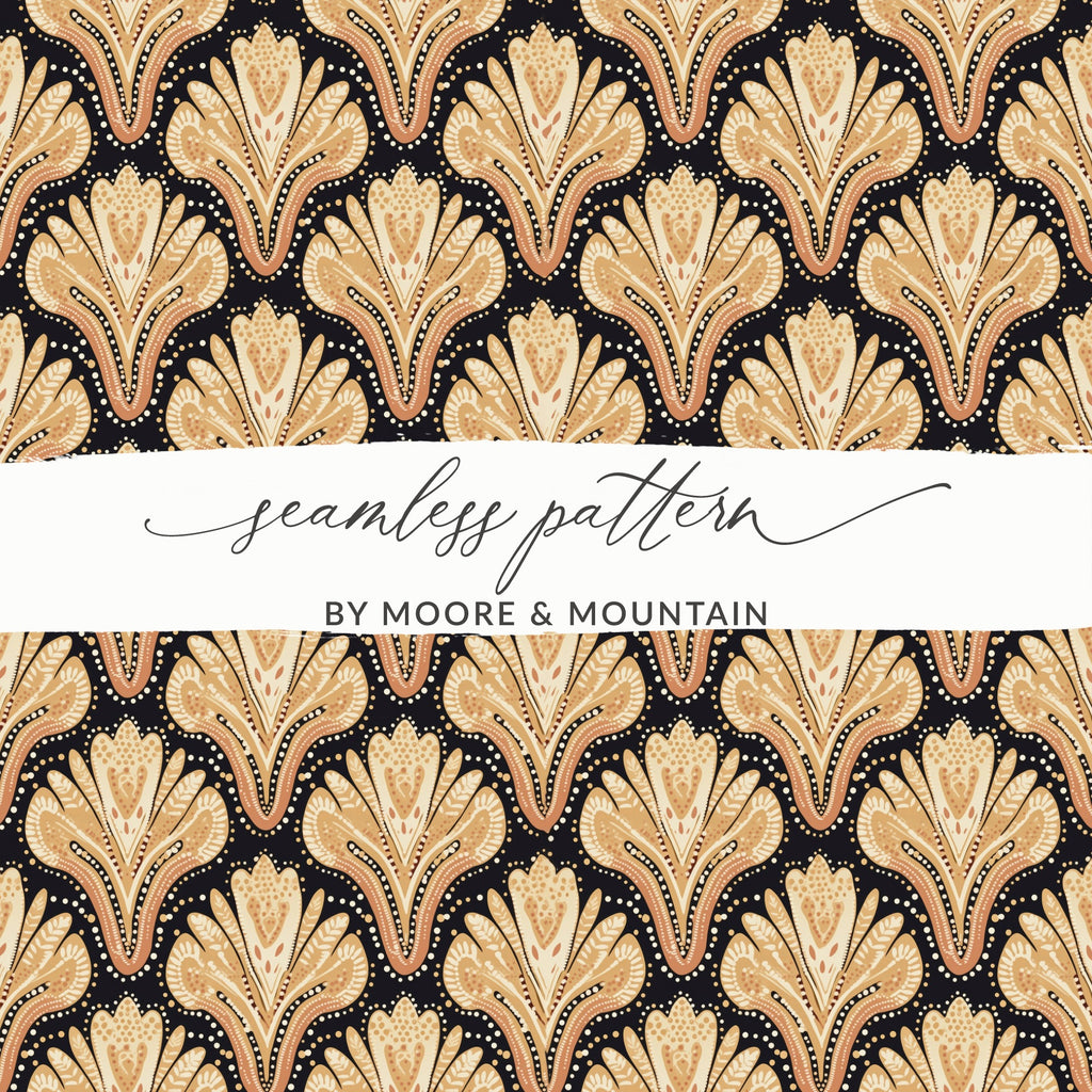 Elegant Floral Seamless Pattern by Moore Mountain Mockup