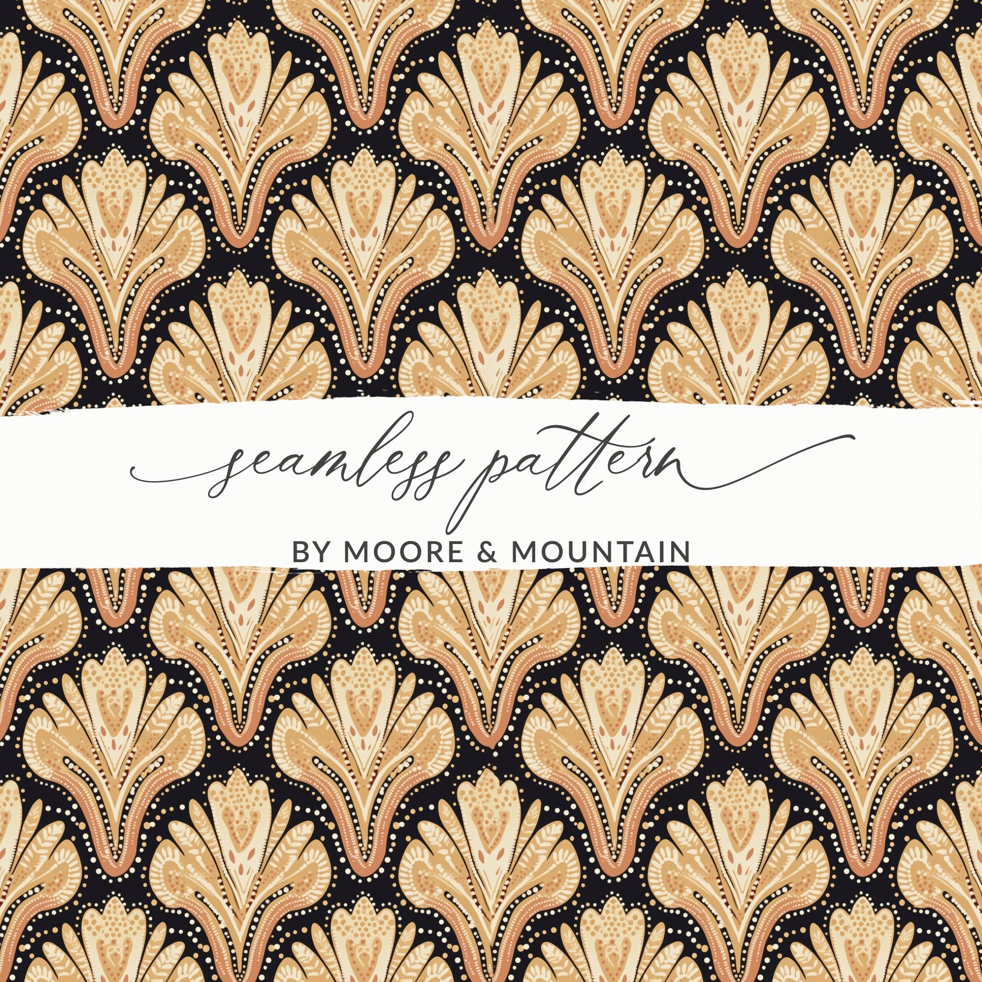 Elegant Floral Seamless Pattern by Moore Mountain Mockup