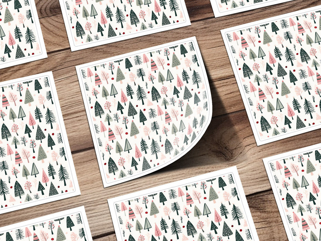 Festive Christmas Tree Design Sticker Sheets Pack