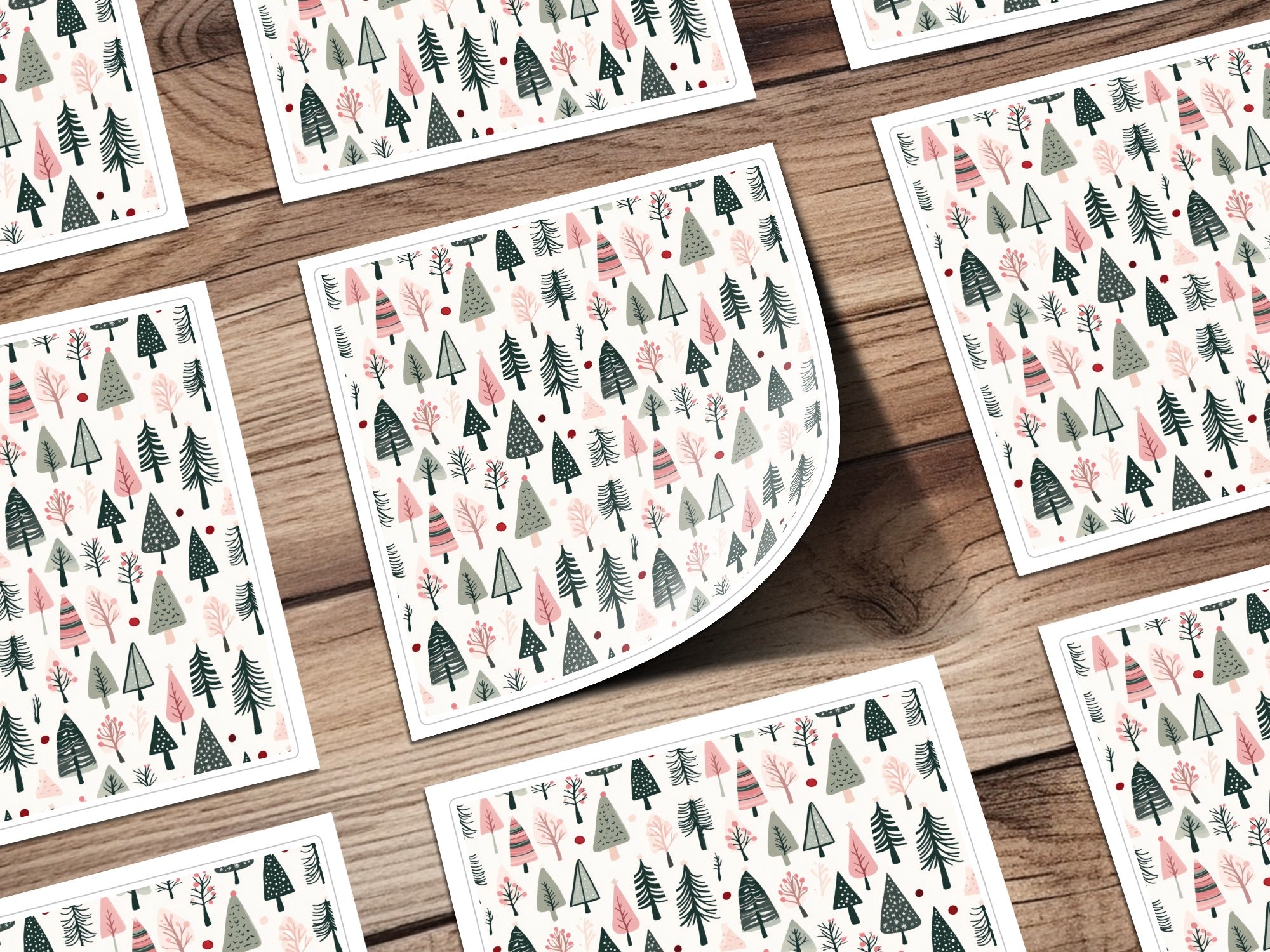 Festive Christmas Tree Design Sticker Sheets Pack