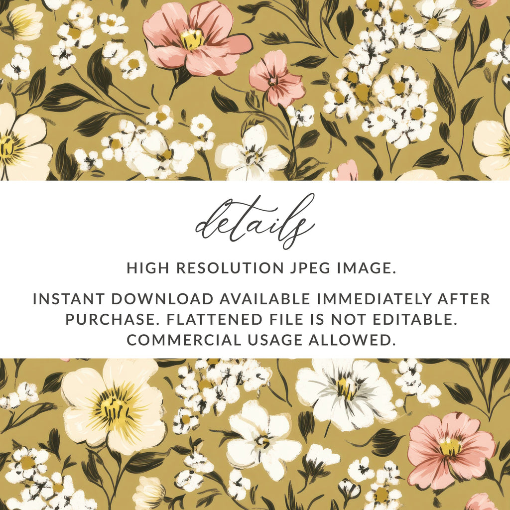 High Resolution Floral Print JPEG Instant Download