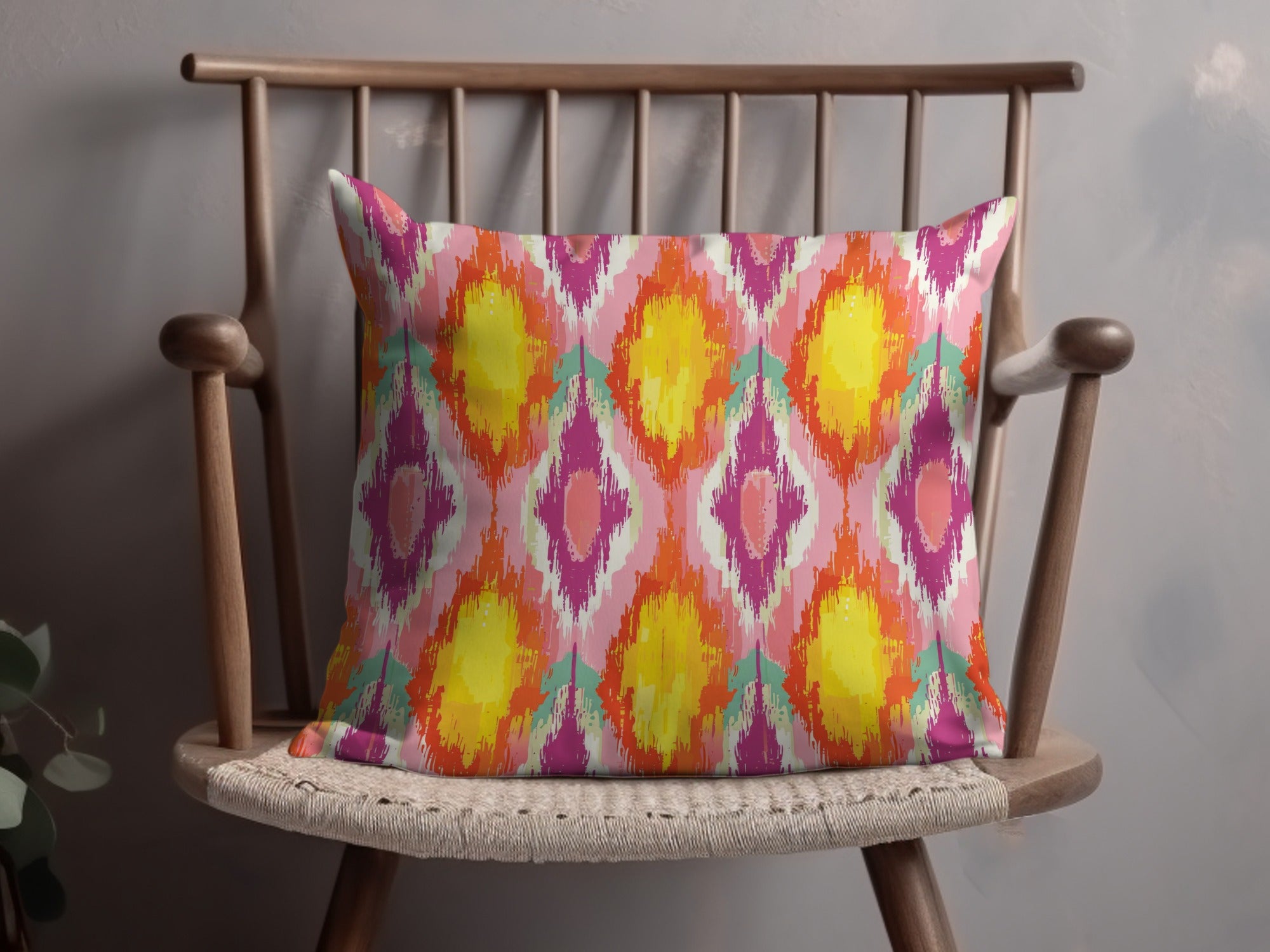 Bright Colorful Abstract Pattern Decorative Pillow