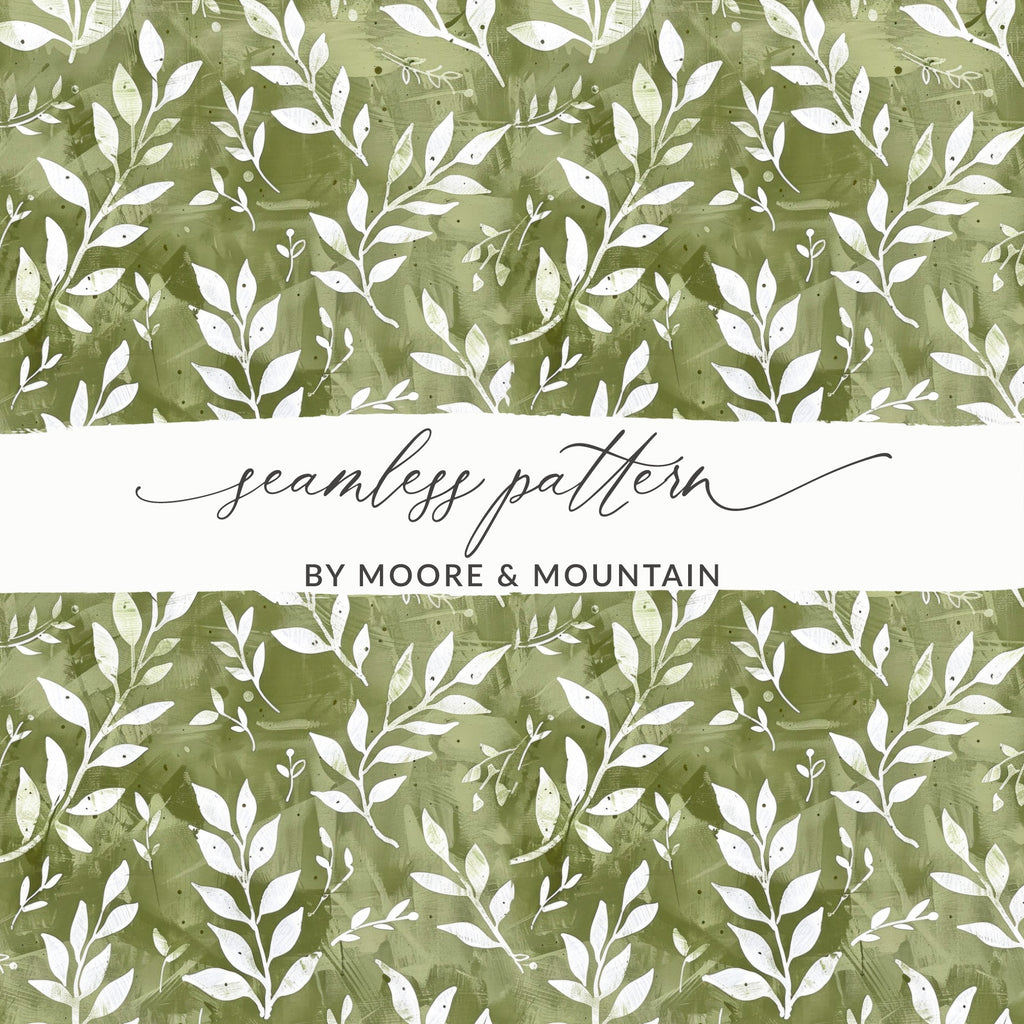 Green Leaves Seamless Pattern by Moore & Mountain
