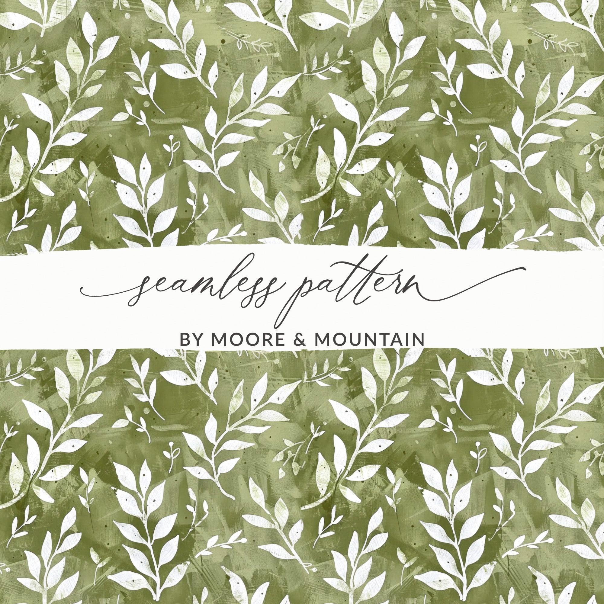 Green Leaves Seamless Pattern by Moore & Mountain