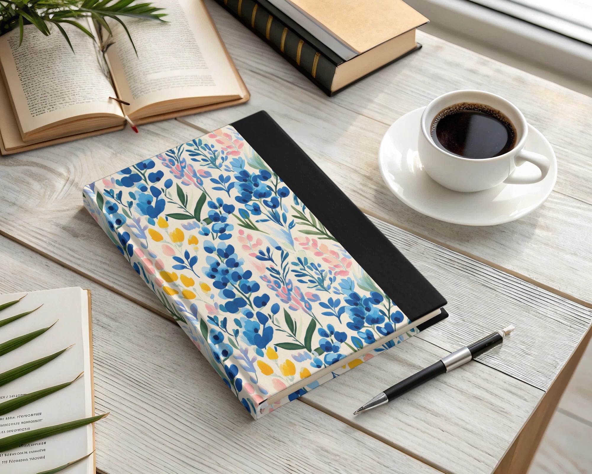 Floral Pattern Hardbound Notebook for Daily Journaling
