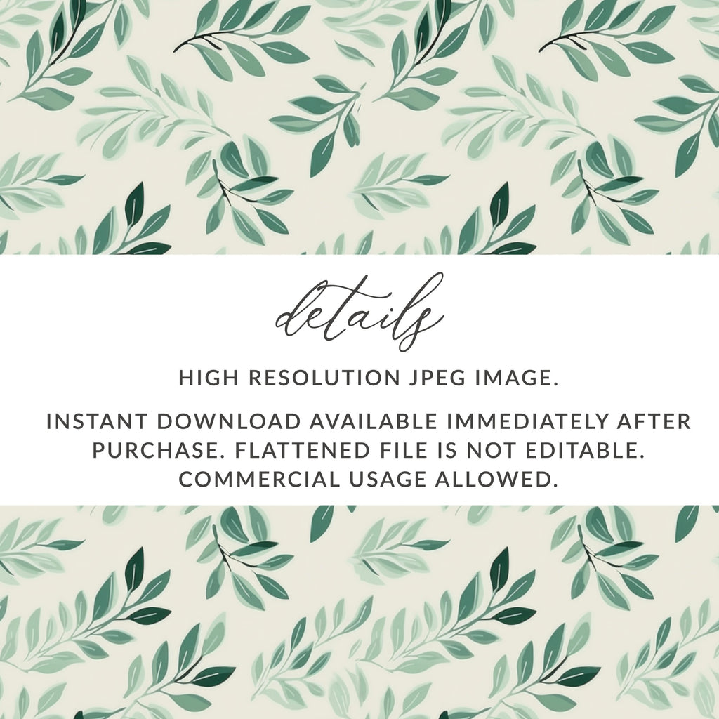 High Resolution Green Leaf Pattern Instant Download