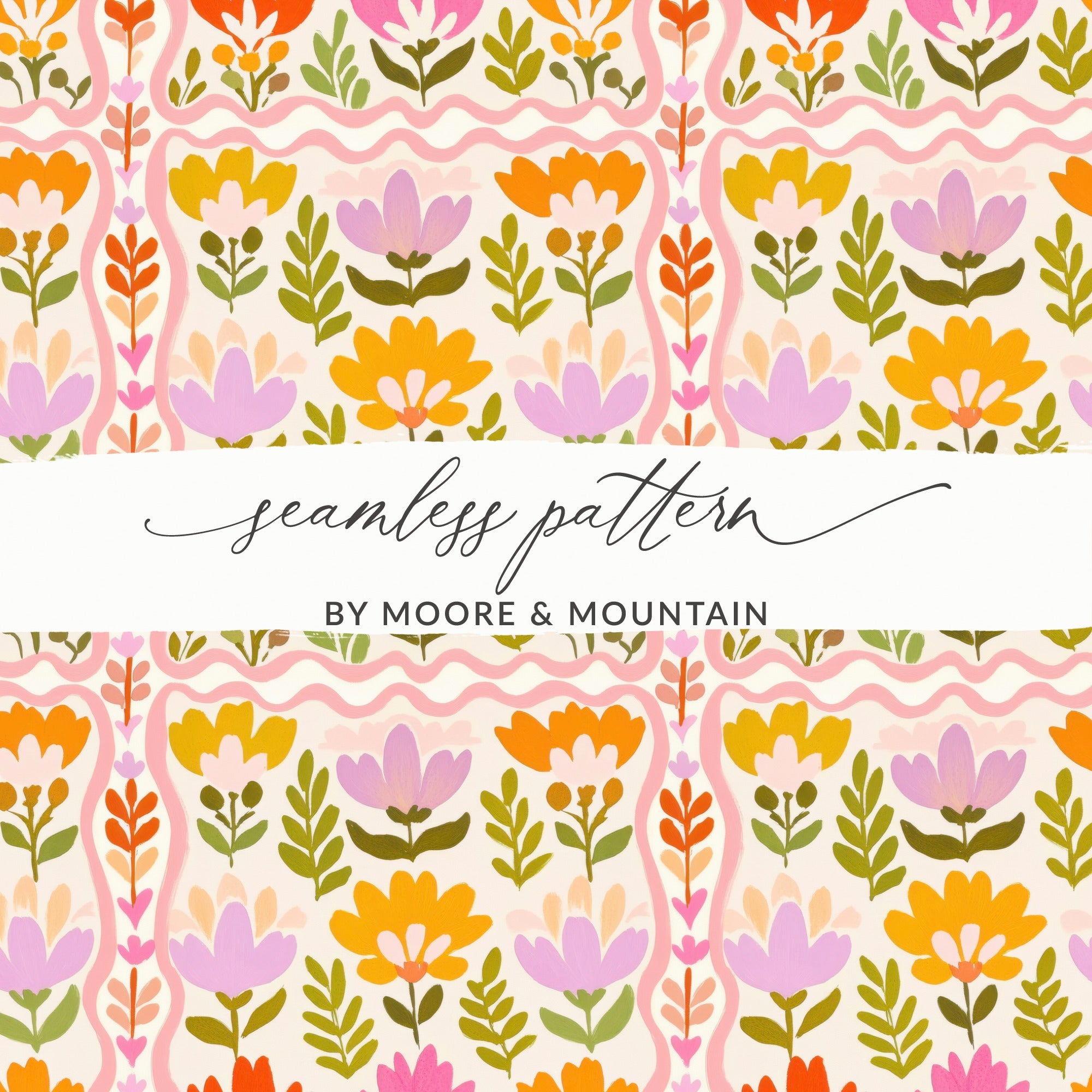 Colorful Floral Seamless Pattern by Moore & Mountain