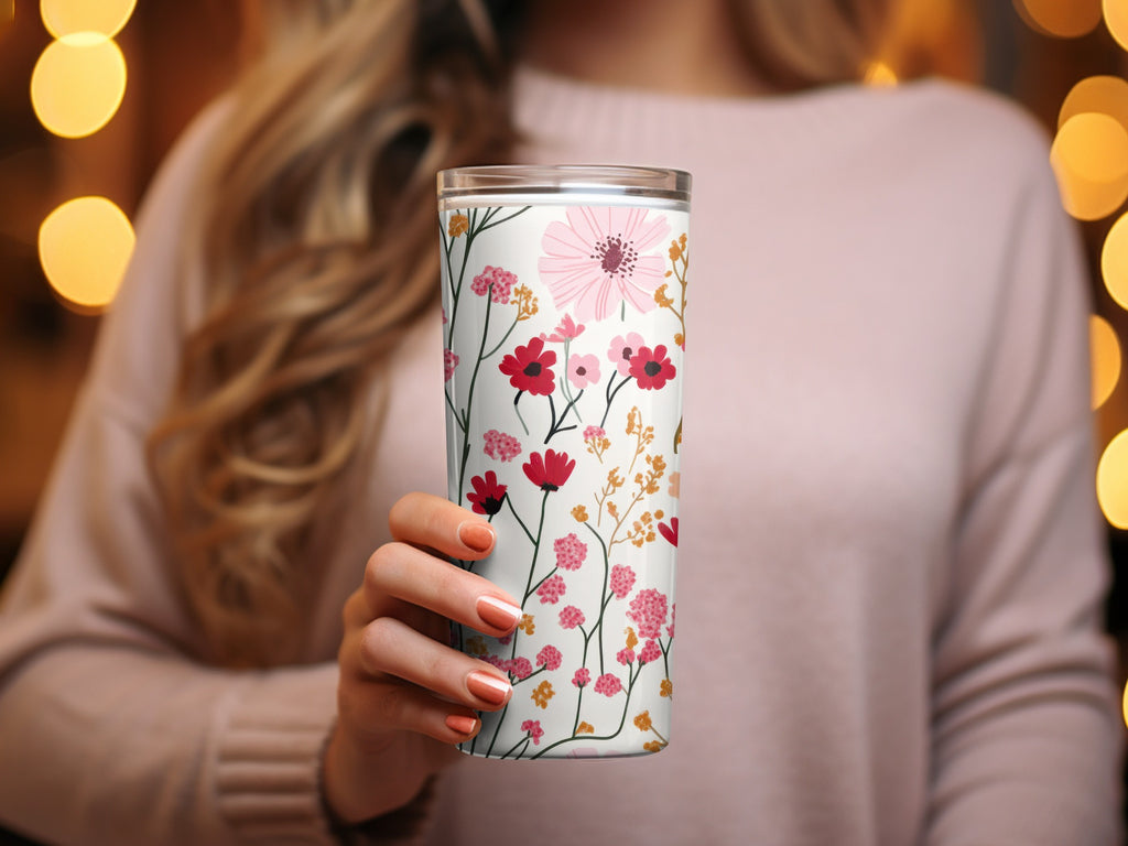 Floral Pattern Insulated Tumbler for Hot and Cold Drinks