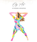 Abstract figure in colorful, painterly strokes with "Clip Art" text.