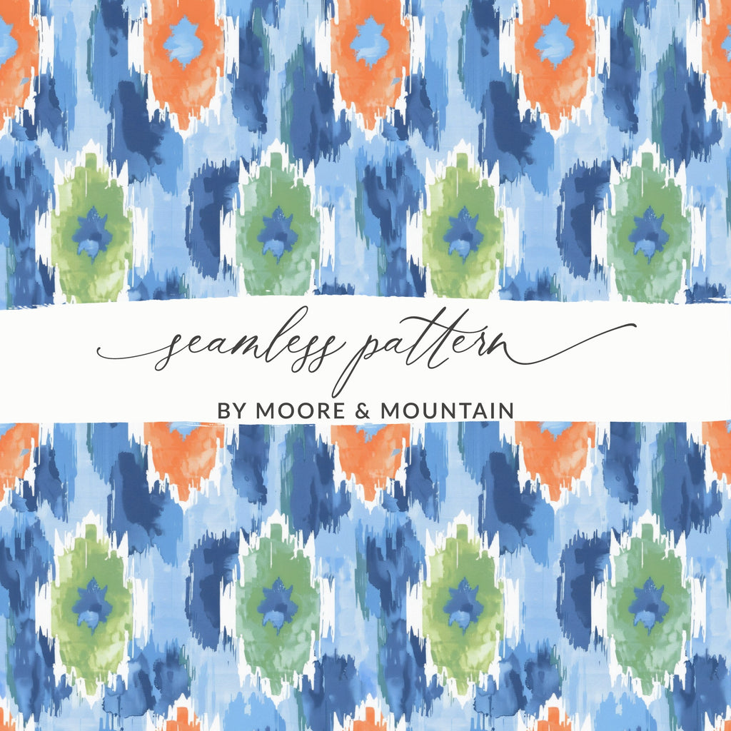 Seamless Blue Orange Green Abstract Pattern Design