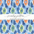 Seamless Blue Orange Green Abstract Pattern Design