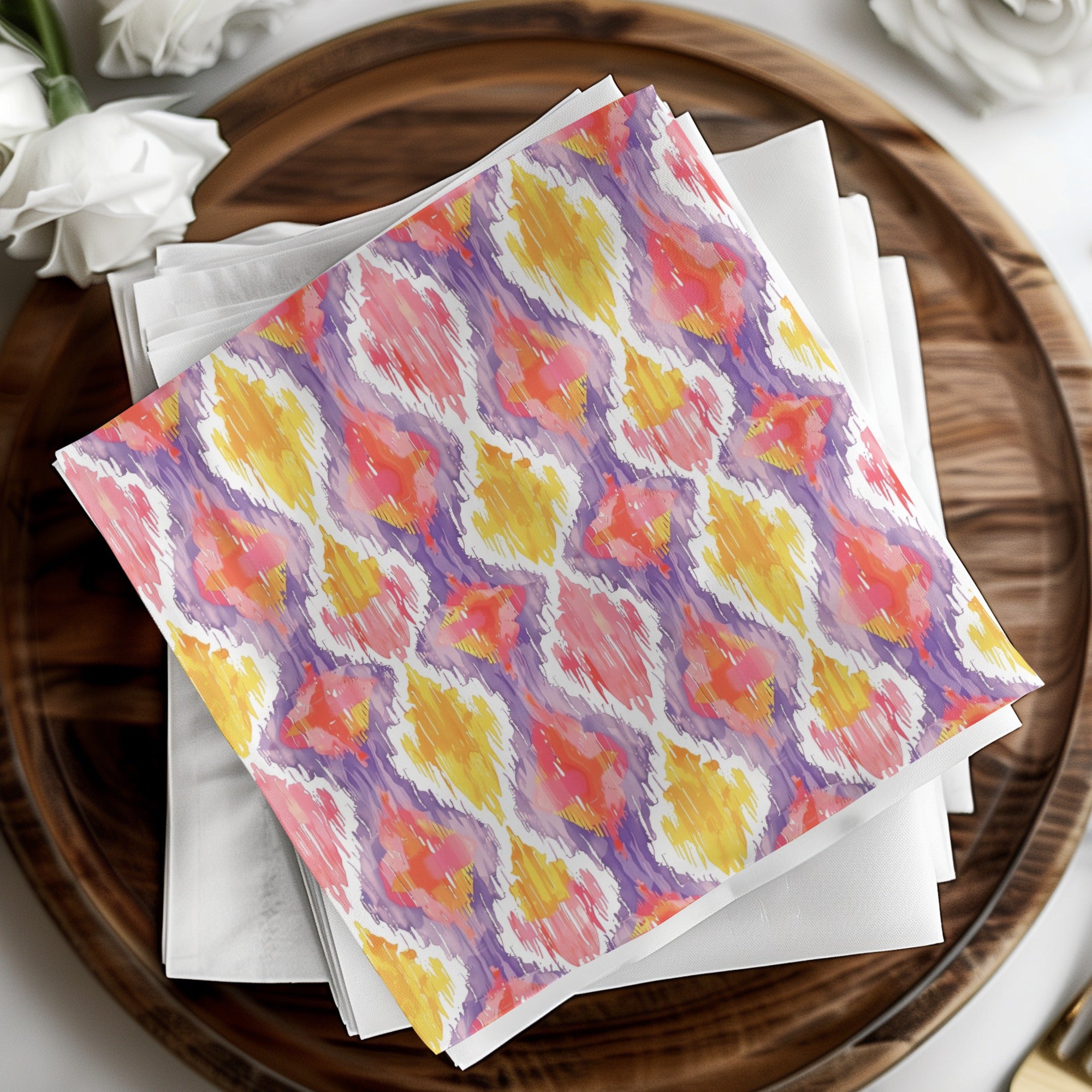 Vibrant Abstract Pattern Colorful Imitation Napkin