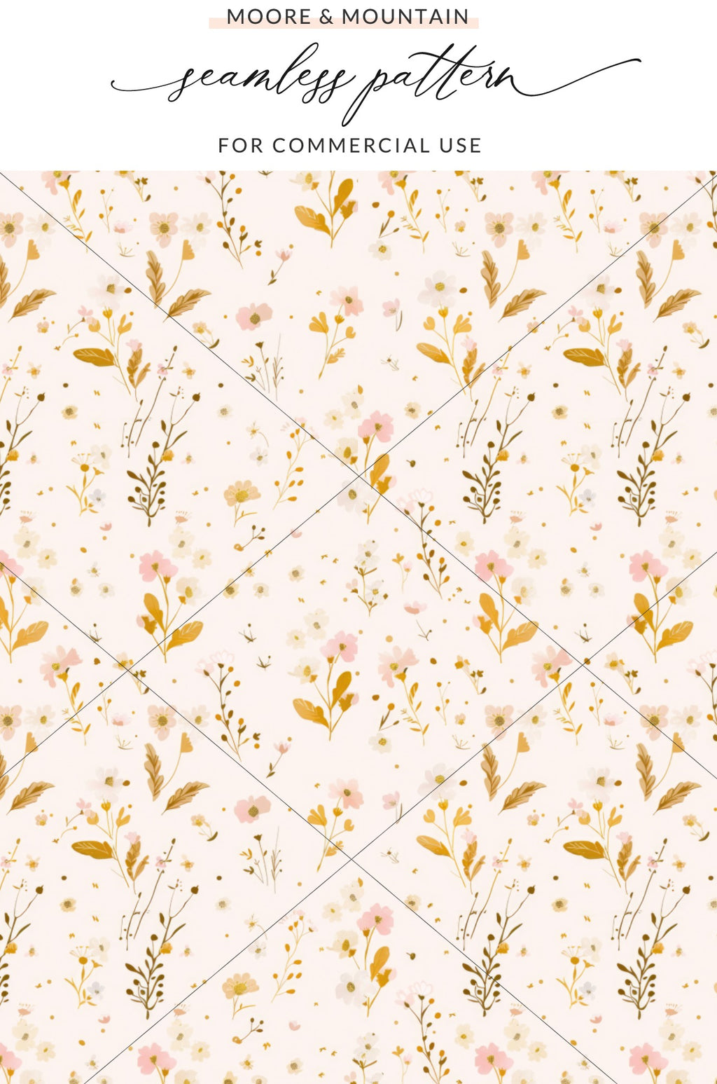 Seamless Pattern with Floral Design for Commercial Use
